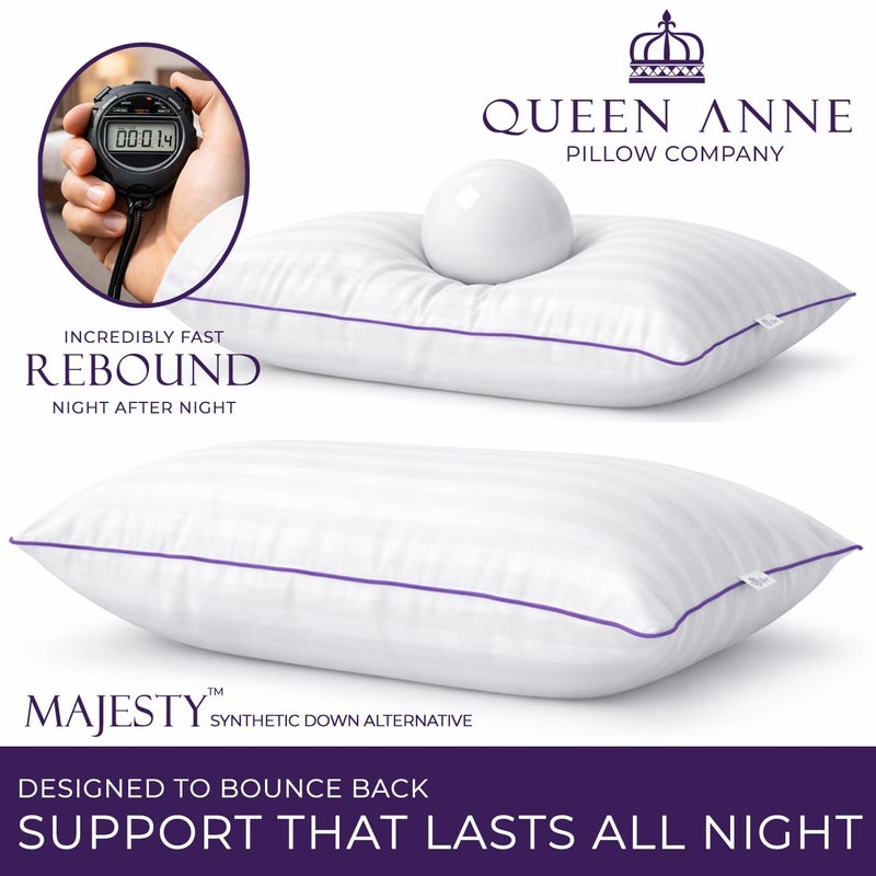 Queen Anne Hotel Collection Pillows â€“ Luxury Down Alternative Bed Pillows (King Medium) â€“ Ultimate Comfort, Hypoallergenic, Made in The USA - Image 3